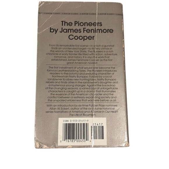 The Pioneers James Fenimore Cooper Bantam Classics 1993 Paperback Book Novel - Picture 2 of 5